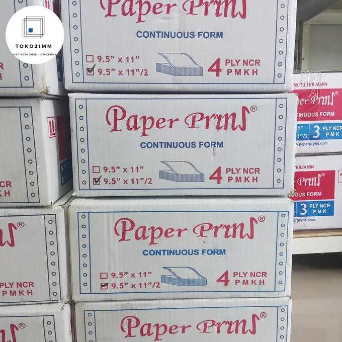 

PROMO! Kertas Continuous Form 4 ply Paper Prins 9.5" x11" BAGI 2 / UTUH