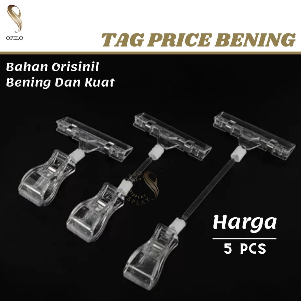 

Tru-63 ( 5 Pcs ) Tag Price Holder Bening Jepit Harga Clear Jempol Harga Bening Jepitan Kertas Promo Transparan Tru-63
