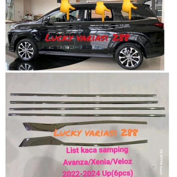 LIST KACA SAMPING CHROME  & LIST LIS  KACA BELAKANG AVANZA XENIA VELOZ 2022 2023 2024 UP WINDOW LINE