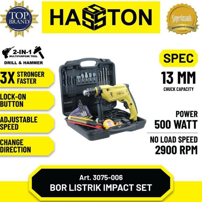 Hasston Bor Listrik 2 In 1 Set 13Mm / Electric Impact Drill (3075-006)