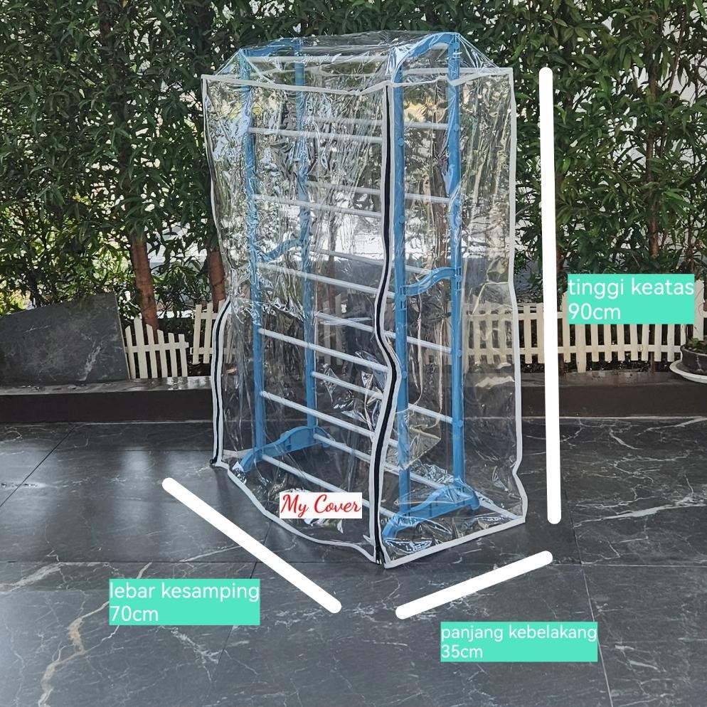 Special Sarung Cover Plastik Pelindung Penutup Rak Sepatu Ace Hard Were Kerisbow Ukuran 70X35X90Cm/C