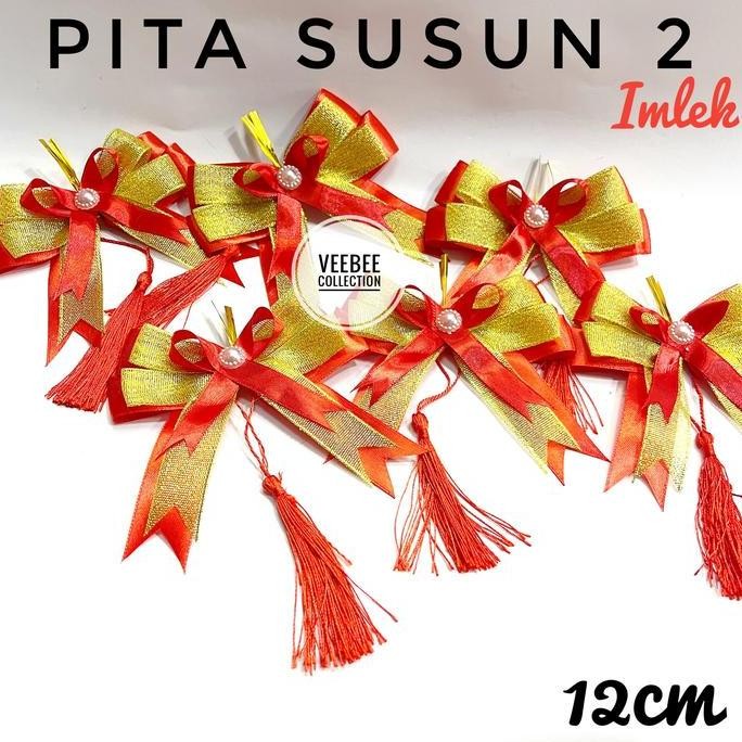 

><><><] Pita susun 2 Imlek/ Pita Hias hampers tahun baru imlek/hiasan parcel