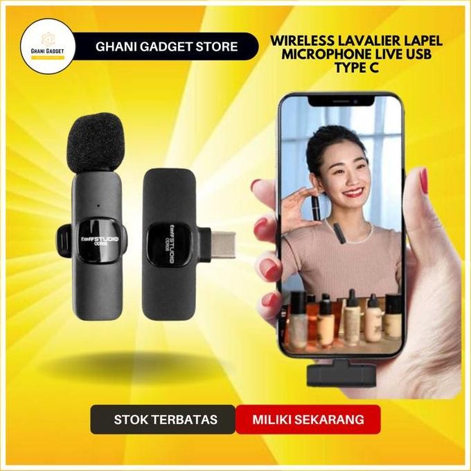 Mic Wireless Clip On USB Type C | Mikrofon Klip Vlog Tiktok YouTube Android