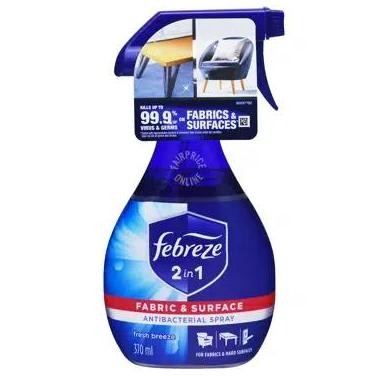

Febreze 2-in-1 Fabric & Surface Antibacterial Spray - Fresh Breeze 370ml
