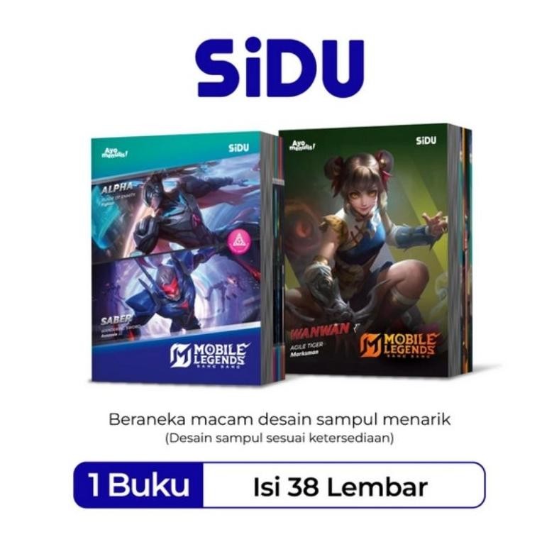 

SiDU Buku Tulis Mobile Legends 58 Dan 38 Lembar - 10 Buku
