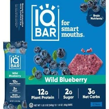 

IQBar Plant Protein Bar - Wild Blueberry (12 x 45g)