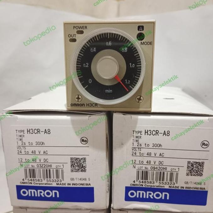 TIMER OMRON H3CR A8 24V TO 48V AC 12V TO 48V DC ORIGINAL