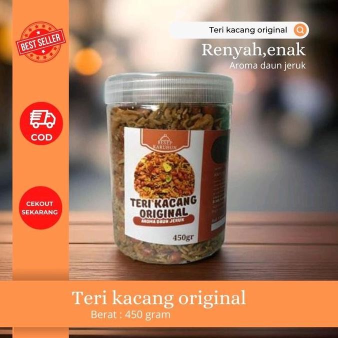 

Teri kacang kriuk original rasa asin gurih Makanan Siap Saji Ikan teri medan rasa original tidak pedas
