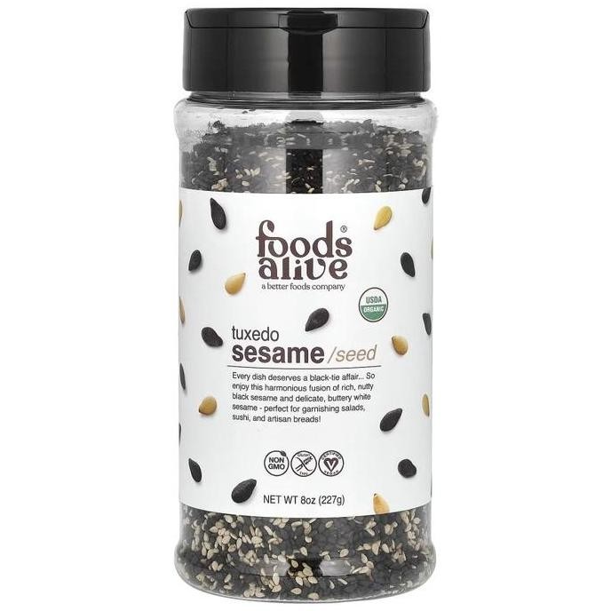 

Foods Alive, Organic Tuxedo Sesame Seed Shaker Jar, 8 oz (227 g)
