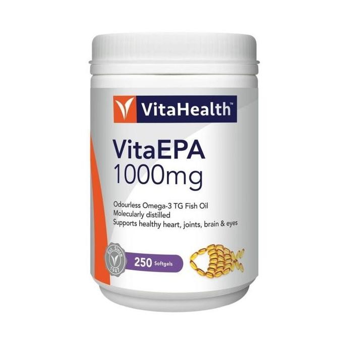 

VitaHealth Odourless VitaEPA Omega 3 Fish Oil 1000mg 250 Capsules