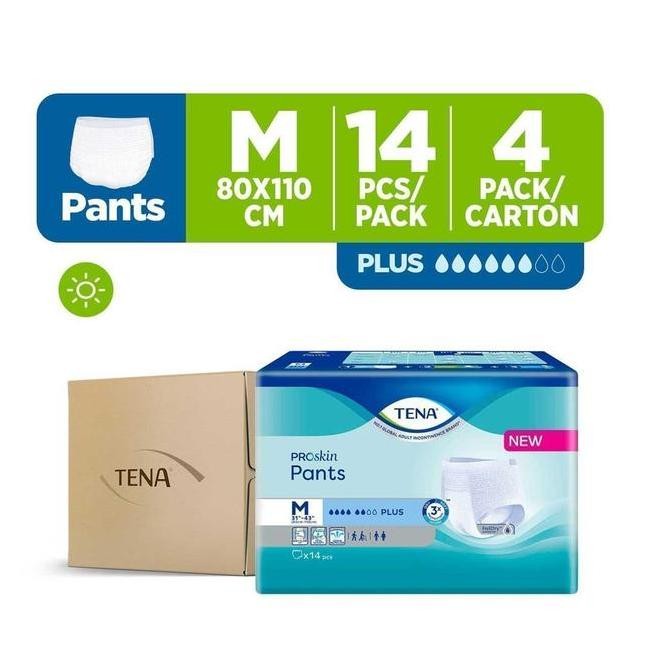 

Tena Proskin Pants Plus Unisex Adult Diapers Medium - Case (4 x 14pcs)