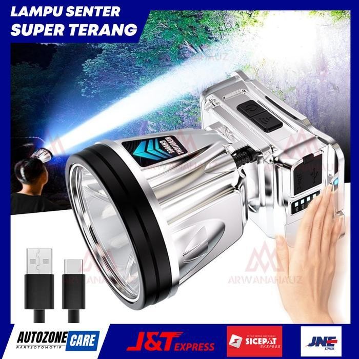 Senter Kepala Super Terang  Dengan Power Bank  Camping Lampu Baterai Usb Bohlam Kotak