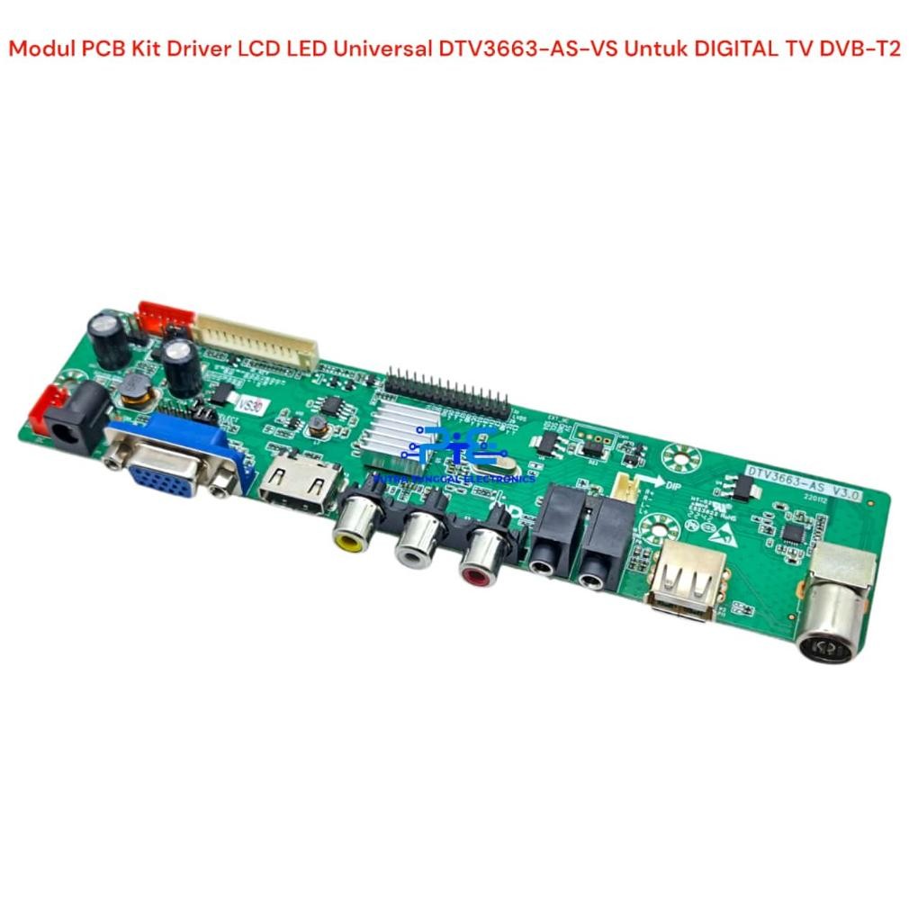 NEW Modul PCB Kit Driver LCD LED Universal DTV3663-AS-VS Untuk DIGITAL TV DVB-T2 [terbaik][terlaris]