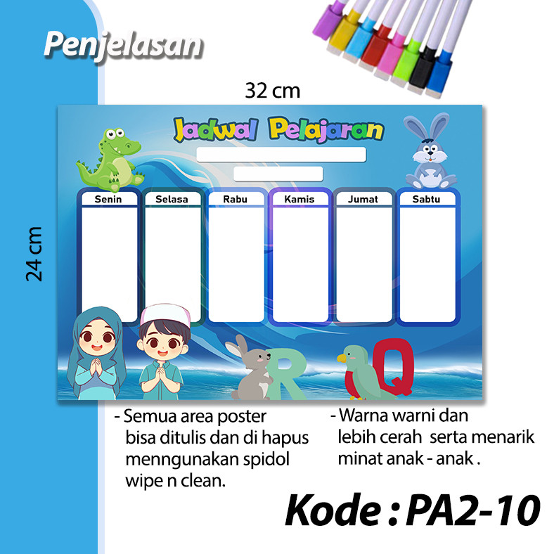

Jadwal Pelajaran Wipe n Clean Uk. 24x32cm PA2-10 Kertas Art Carton 260gsm