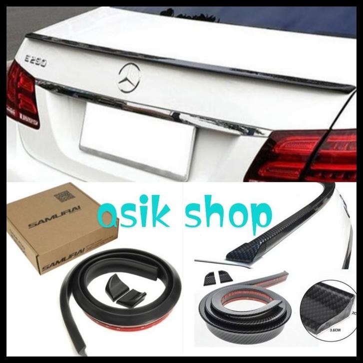 DISKON DUCKTAIL LIS BAGASI MOBIL CITY HITAM CARBON 