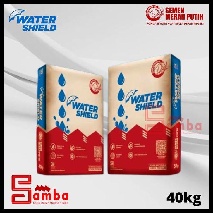 TERMURAH SEMEN MERAH PUTIH WATER SHIELD 40 KG HARGA 1 DO | WATERSHIELD CEMENT 