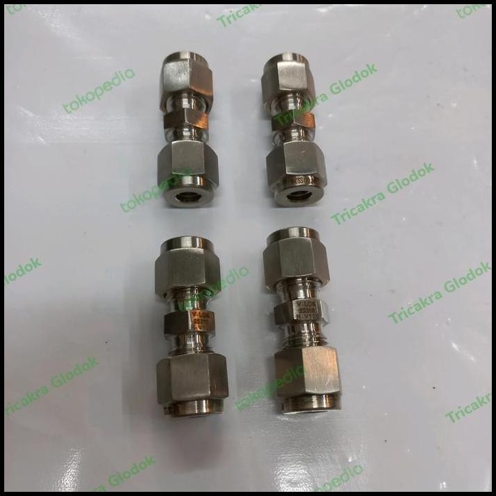 union connector stainless 316 1/4od/union connector ss316 v-lok 1/4od