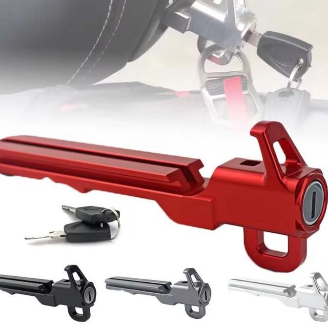 Gantungan jok vespa matic CNC seat luggage helmet hook sistem kunci untuk semua vespa matic sprint p