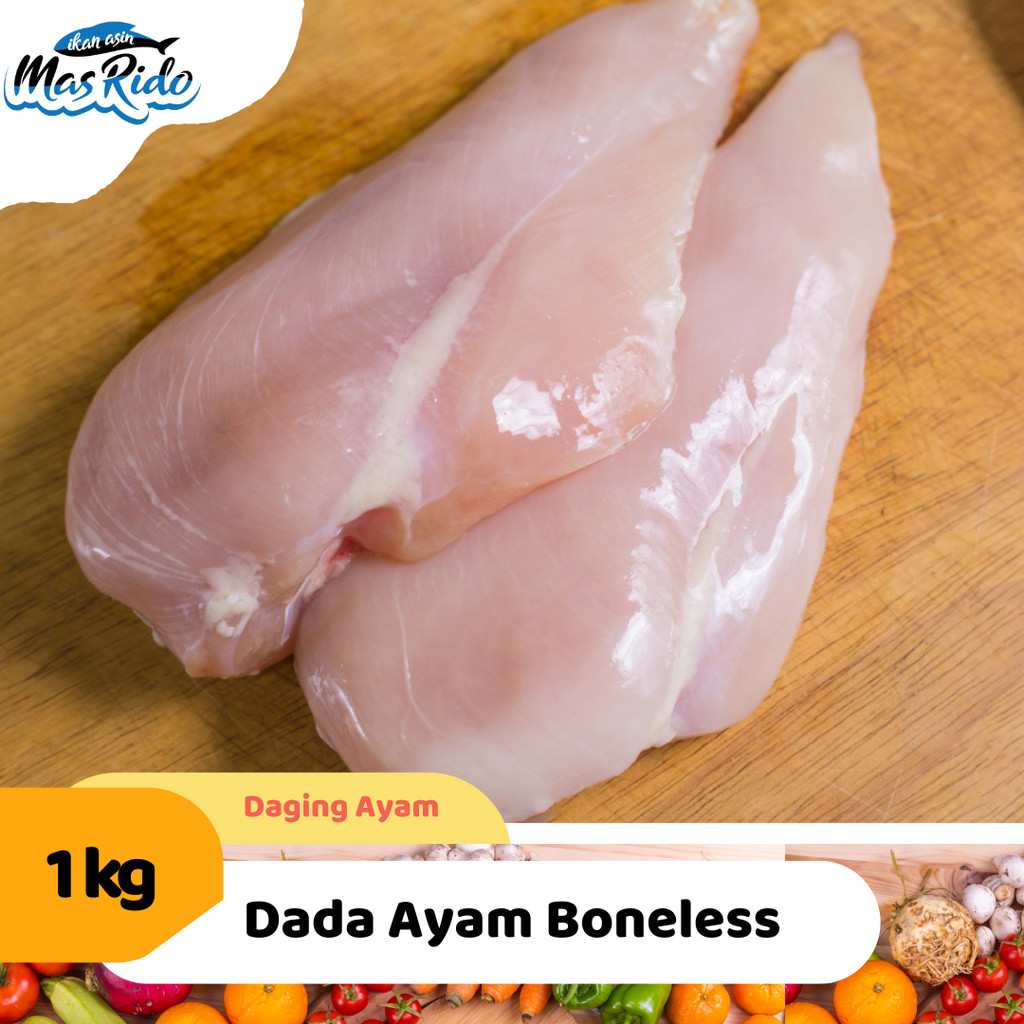 

Dada Ayam Boneless 1KG Tanpa Tulang Kulit Fillet Chicken Breast