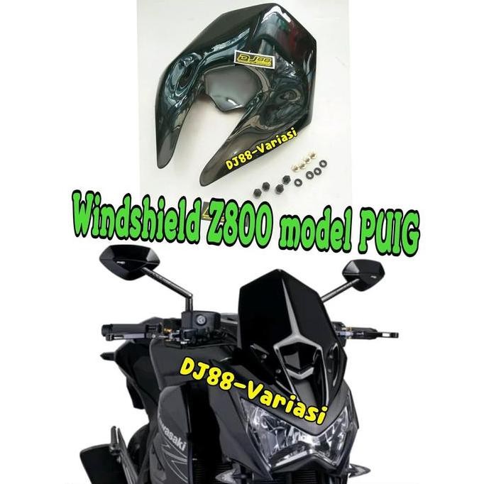 Windshield Z800 Motif Puig Visor Z800 Modifikasi Z800 Aksesoris Varias Terbatas