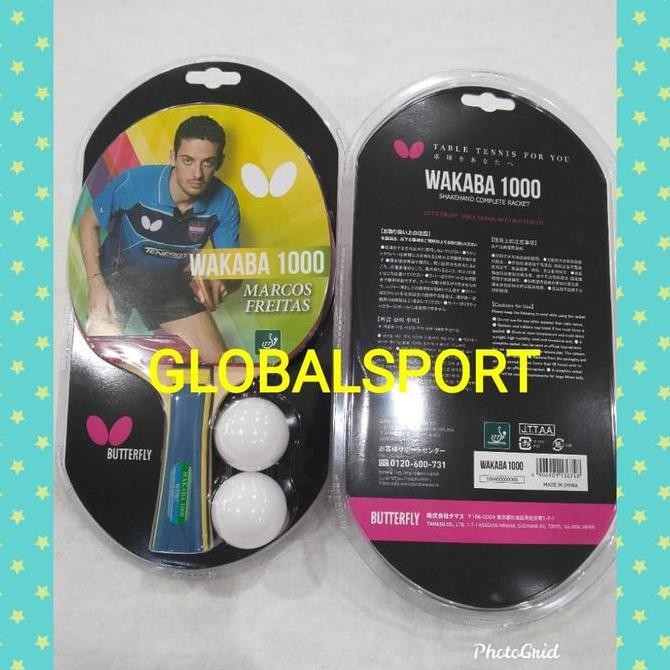 Bed Tenis Meja Pingpong Butterfly WAKABA 1000 Free bola ORIGINAL