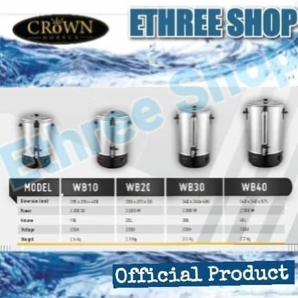 Crown Horeca Wb 40 Water Boiler 40 L - Wb40 Original Dan Terpercaya