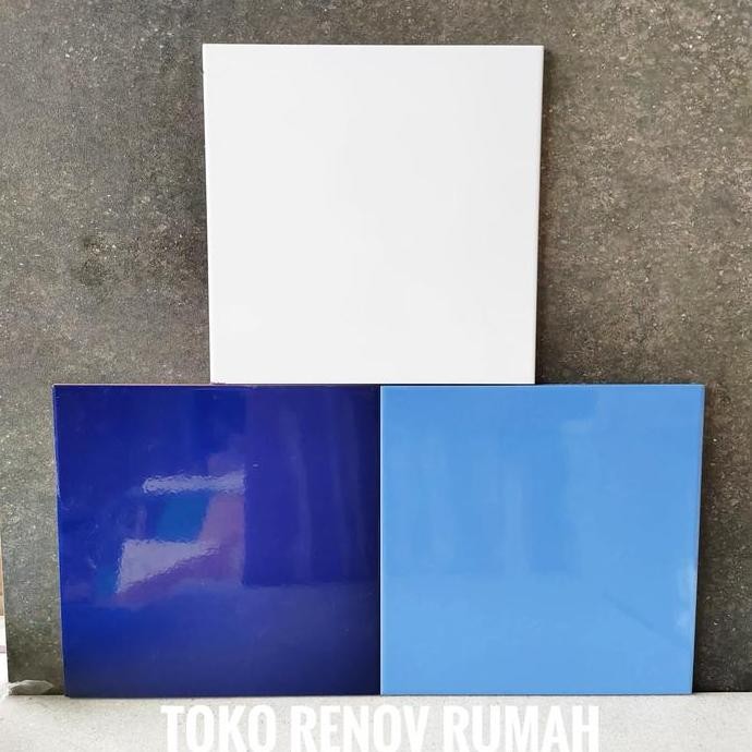 Keramik 25X25 Putih (Glossy) / Keramik Biru Tua/ Keramik Biru Muda
