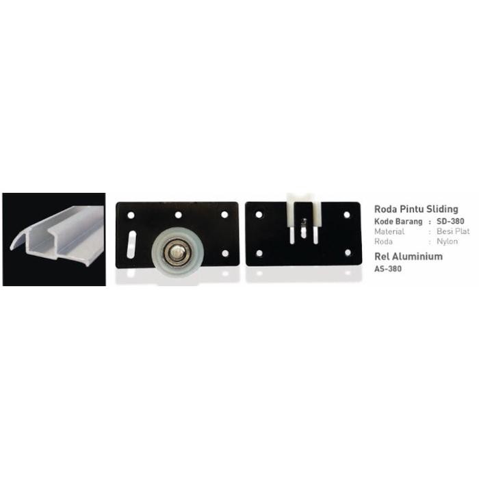 REL ALUMUNIUM BAWAH REL LEMARI SLIDING HUBEN AS 380