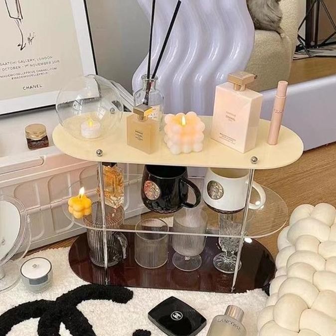 Rak Makeup Parfum Akrilik Transparan Tempat Skincare Susun Serbaguna JS