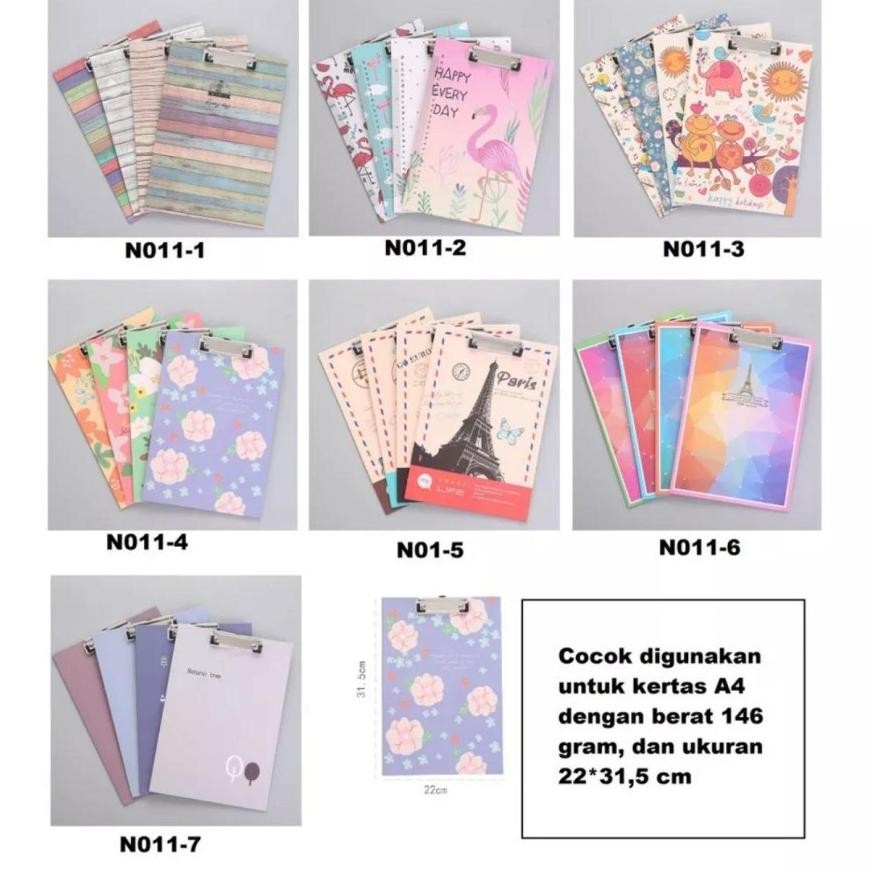 

JC Clipboard papan Klip A4 Papan Alas Ujian Kartun Kertas