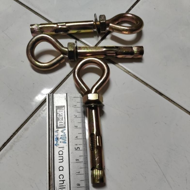 eye anchor bolt m12x80mm kuning / eye bolt m12x80 mm / eye dynabolt gantung tutup m12x80 / eye ancho