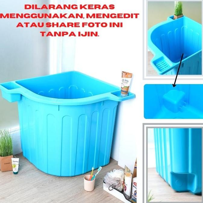 BAK AIR/BAK MANDI/BAK AIR KAMAR MANDI BESAR SUDUT PVC 70x70x61cm KOKOH