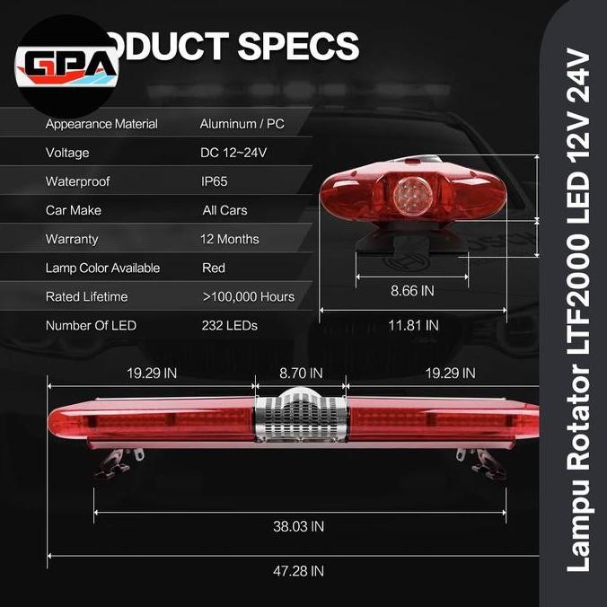 lampu sirine polisi ambulan ambulance patwal strobo patroli rotator