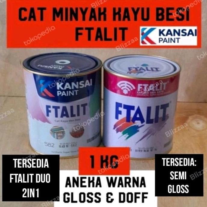 

TERMURAH - Ftalit 1kg Cat Kayu dan Besi FTALIT Variasi Warna Gloss Ftalit Semi Gloss Ftalit Doff Asli Pabrik Kansai Paint