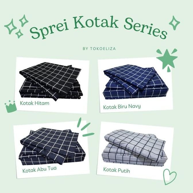 Sprei Classic Gingham Kotak Monokrom Aesthetic (120X200 | 160X200 | 180X200) Tinggi 20Cm