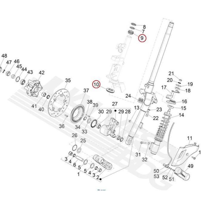 Komstir Atas Bawah Vespa Sprint Primavera Lx S Original Piaggio