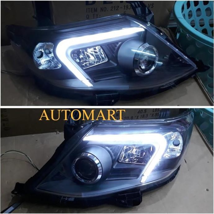 Headlamp Lampu Depan Grand Fortuner VNT 2012 - 2015 Projector LED Bar