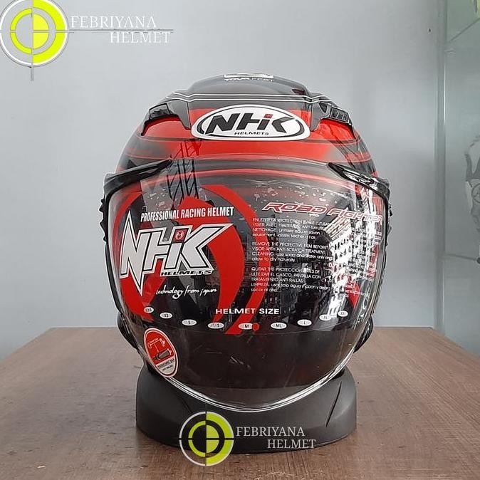 Helm Nhk Gladiator Touring Red Halfface Double Visor Terbaru