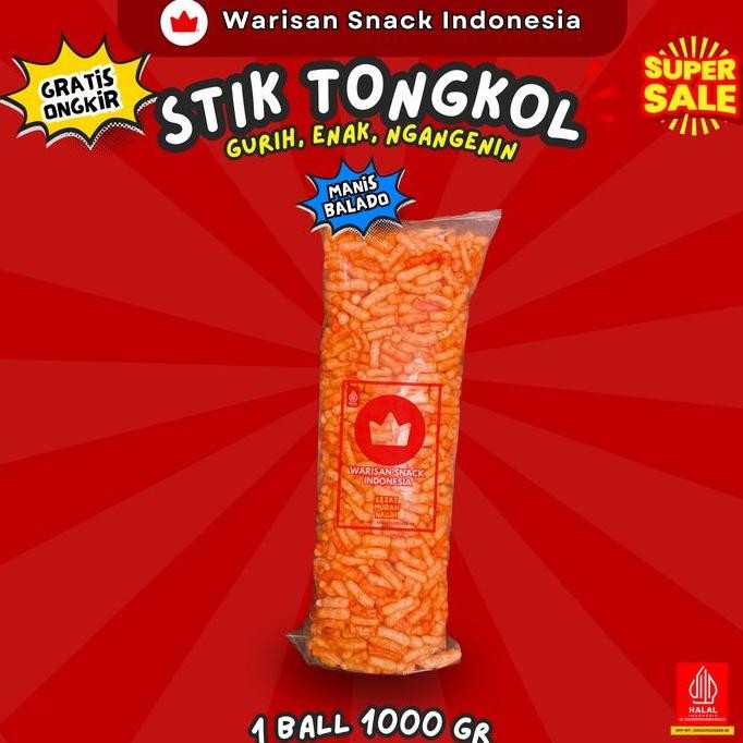 

( 1 Ball)--Kerupuk Stik Ikan Tongkol Warisan Snack Indonesia (1 Kg), Makanan Ringan Krupuk Cemilan Murah Halal Pedas Daun Jeruk Food Keripik Kripik Kerupuk Gombal