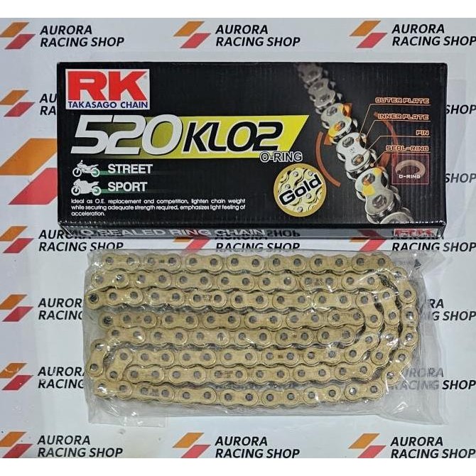 Rantai Rk O Ring 520 Klo2 - 130L Gold Rk Takasago Chain Japan Original