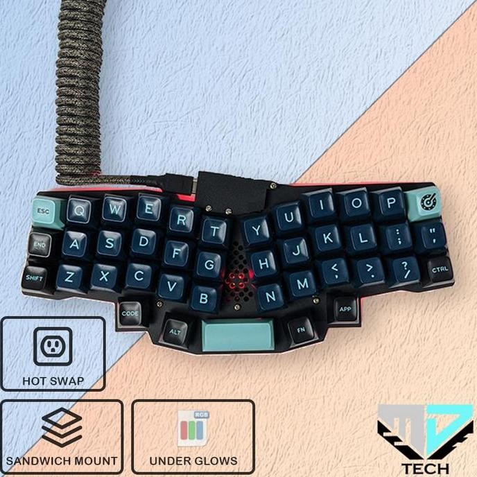 TERMURAH - Rakit Reviung41 Ergo QMK DIY Mechanical Keyboard Hotswap Reviung 41