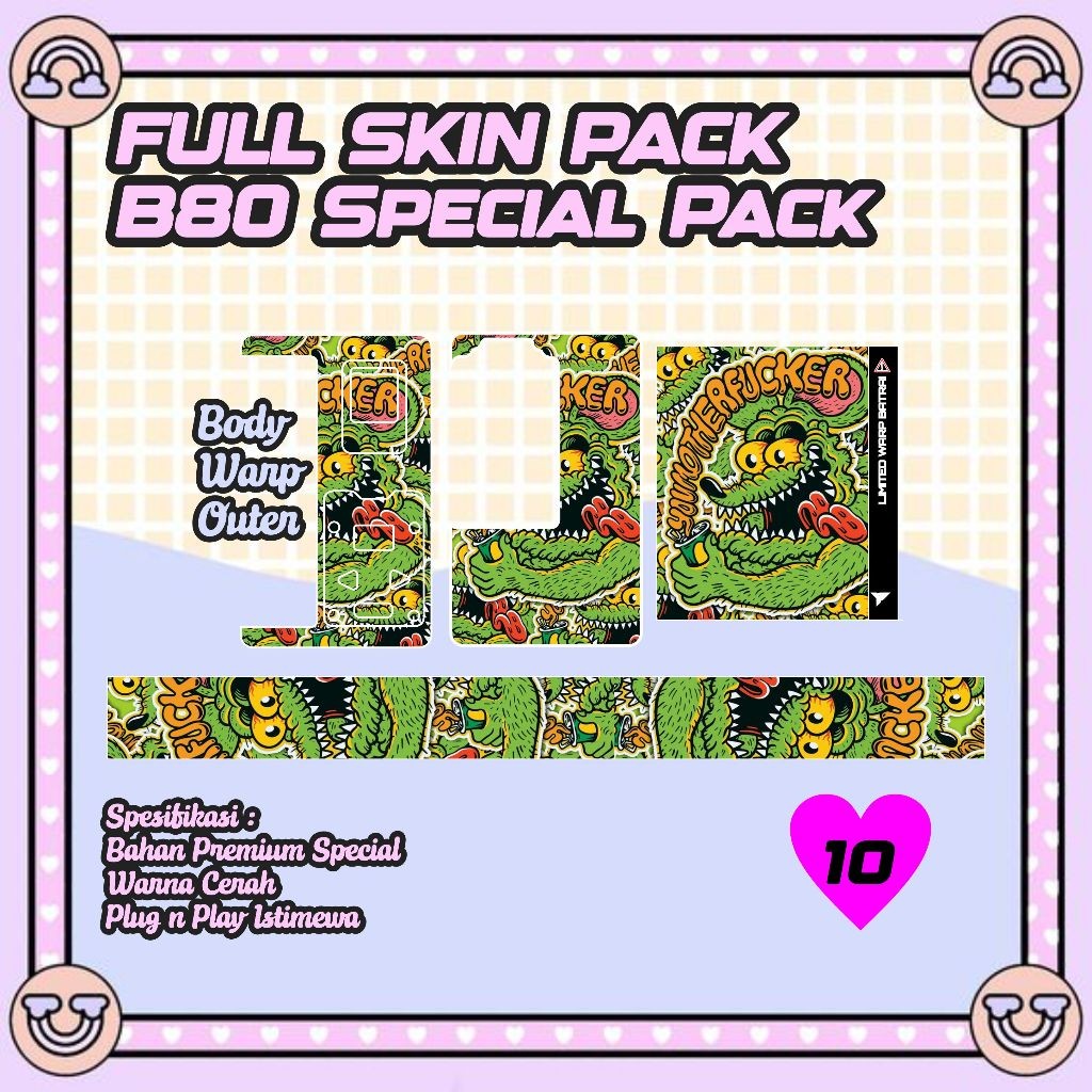 

*2Piece* Hiasan Dalam B80 Keren 10 Garskin Stiker Casing Custom Bebas Dan Bayar Ditempat