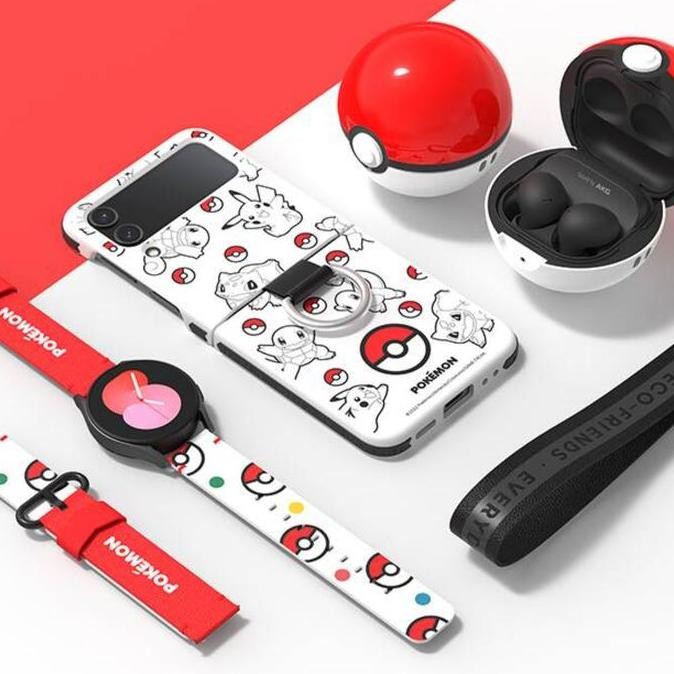 Samsung Z Flip 4 Original Pokemon Case Silicone Ring Cover Casing