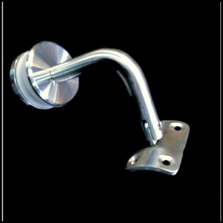 Railing support kaca sus 304 pegangan tangga ke kaca