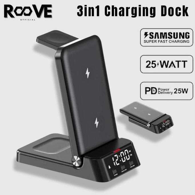 Elavo 25W 4 In 1 Foldable Fast Charging Galaxy Watch Series Active 1 2 3 4 5 6 Pro Classic Jam Tanga