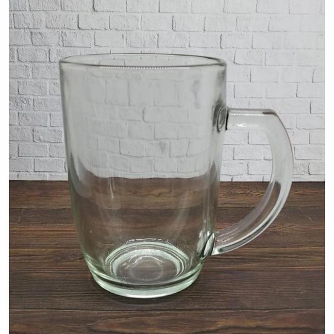 GELAS GAGANG KACA BESAR POLOS 6 PCS GELAS GAGANG BELING HI