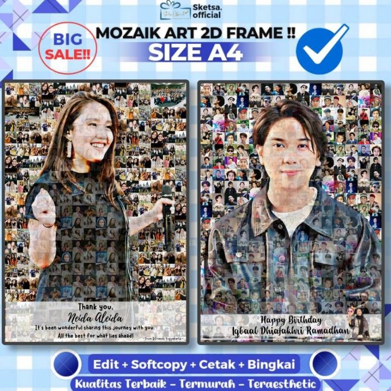 Kado Foto Custom Kolase + Bingkai Kado Ulang Tahun Kado Perpisahan Kado Wedding Kado Anniversary