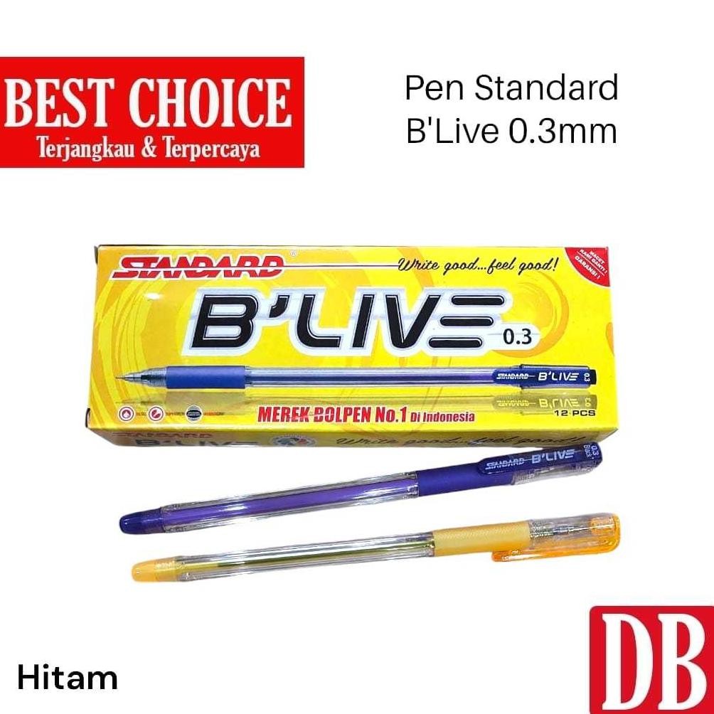 

Ballpoint / Pulpen Standard B'LIVE / Blive / B'LIVE NOX / Blive Nox 0.3 mm Hitam (12 pcs) DiM