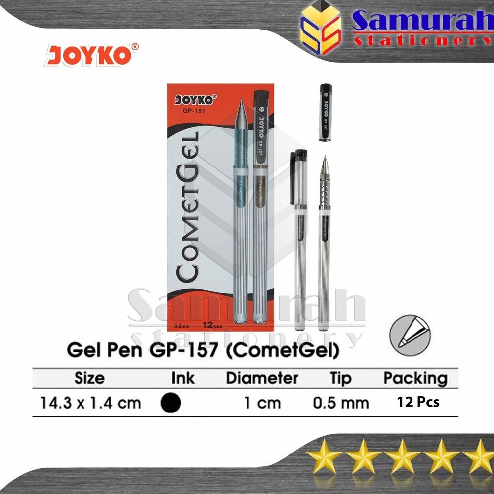 

Gel Pen Joyko Comet Gel GP 157 / GelPen JK GP-157 Hitam 0.5 mm Cabut DiM