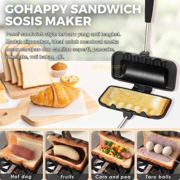 Cetakan SANDWICH SOSIS MAKER Gohappy Kue sosis (Hotdog Toaster)